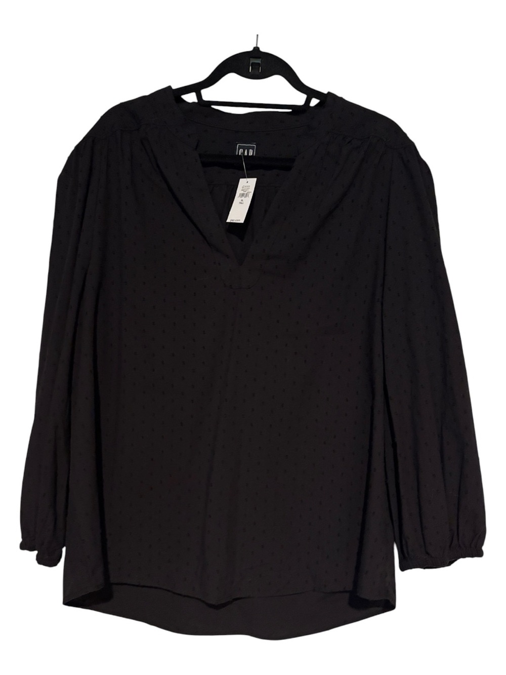 GAP - Women's Zen Top 3/4 length sleeve, blouse. Black. Size XL TALL. NEW